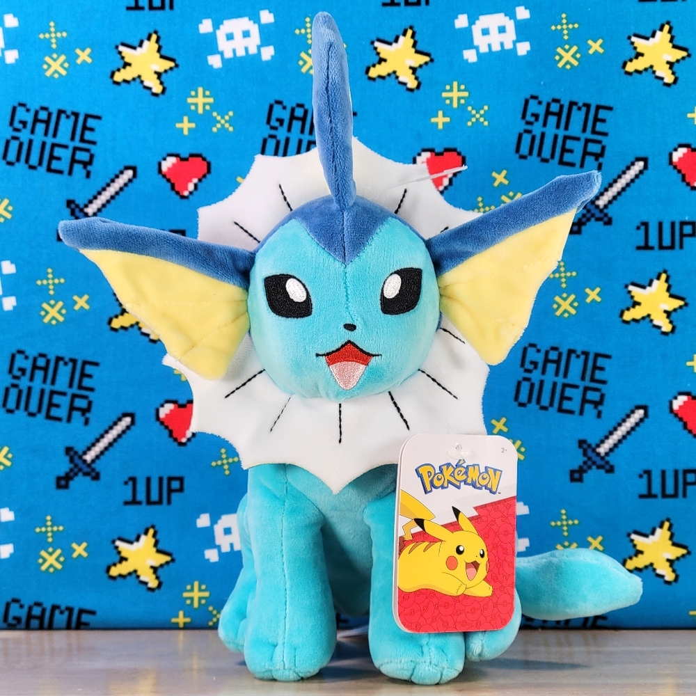 Jazwares Pokemon Vaporeon 8" UltraSoft Video Game Collectible Toy Plush NWT
